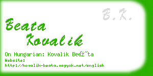 beata kovalik business card